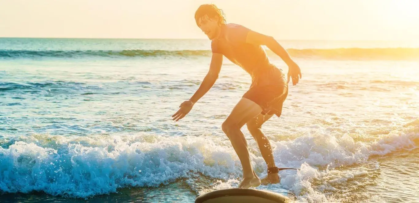 beginner surfing the wave